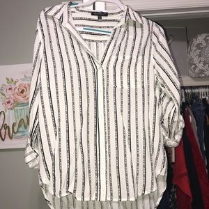 White and black button down